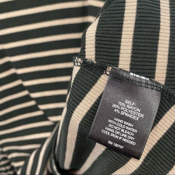 Signature studio black/tan striped sleeveless ribbed tunic top size XL - Picture 5 of 6